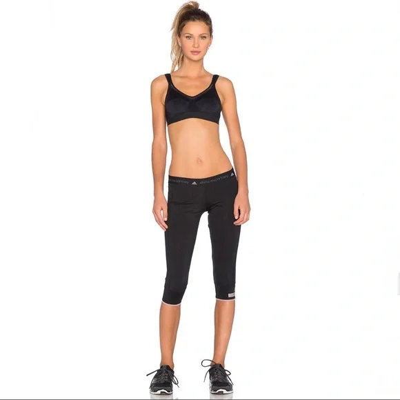 NEW ADIDAS BY STELLA MCCARTNEY REVOLVE BLACK CROPPED LEGGINGS - Picture 7 of 7
